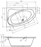 Vorschau: RIHO Aryl Raumsparwanne 153,5x100,5cm Ecke links, weiß