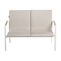 Vorschau: KETTLER DINING DIAMOND Lounge 2er Bank Sunbrella®, weiß matt/ natte linen