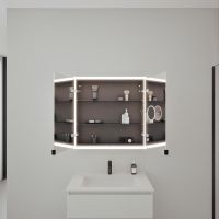 Vorschau: Burgbad rl20 Spiegelschrank 81x80cm mit Lichtrahmen