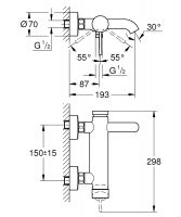 Vorschau: Grohe Essence Einhand-Wannenbatterie, hard graphite gebürstet