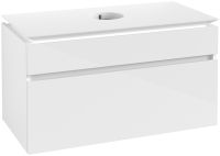 Villeroy&Boch Legato Waschtischunterschrank 100x50cm für Aufsatzwaschtisch, 2 Auszüge, white, B60400DH