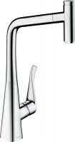 Hansgrohe Metris Select M71 Einhebel-Küchenmischer 320 mit Ausziehauslauf und sBox, chrom