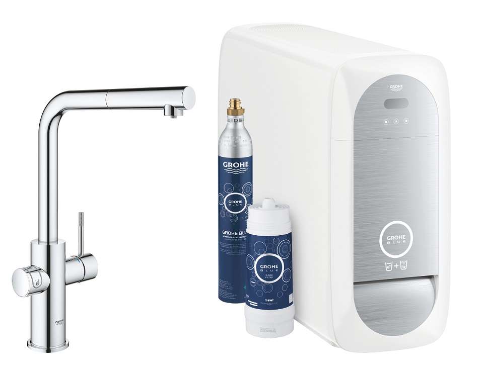 Grohe Blue Home Küchenarmatur mit Filterfunktion, herausziehbar, L