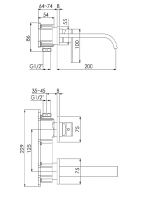 Vorschau: Steinberg Serie 135 Fertigmontageset für Waschtisch-Einhebelmischer, Ausladung 200mm, matt black 1351814S