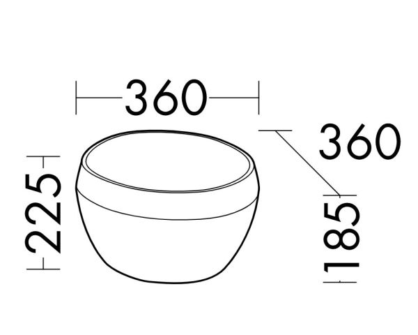 Burgbad Sys30 Mineralguss-Aufsatzwaschtisch, Ø 36cm