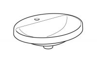 Vorschau: Geberit VariForm Einbauwaschtisch mit Überlauf, Unterseite glasiert, oval, Breite 55cm, weiß_1