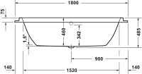 Vorschau: Duravit Balcoon Einbaubadewanne 180x80cm, 2 Rückenschrägen, weiß matt
