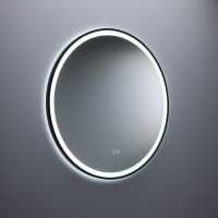 Avenarius Lichtspiegel rund Ø60cm, LED-Beleuchtung, Spiegelheizung, schwarz matt 9155300040