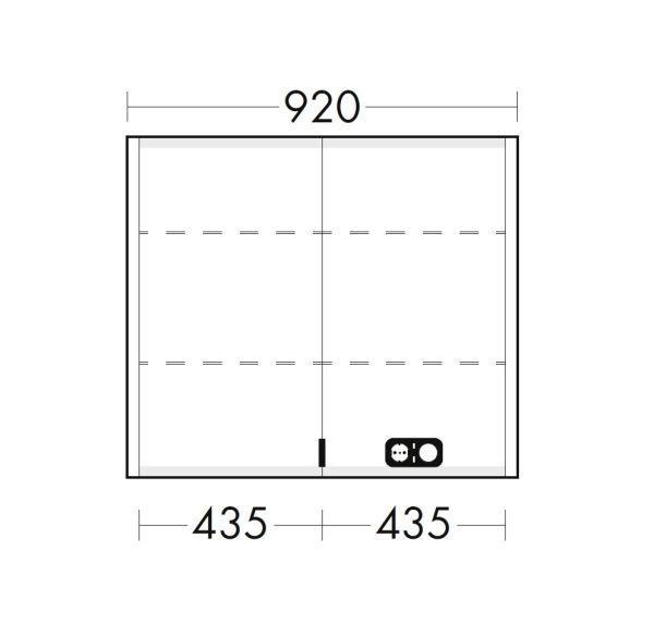 Burgbad rl20 Spiegelschrank 92x80cm mit Klarglas Lichtrahmen
