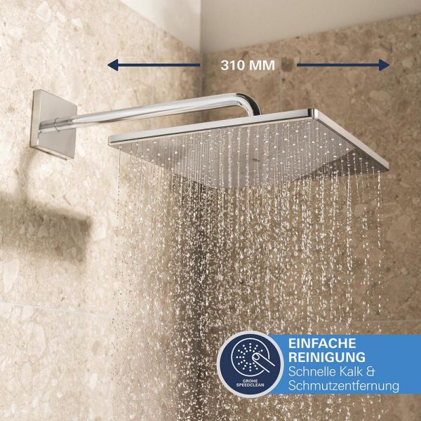 Grohe Precision SmartControl Duschsystem, eckig, Thermostat, Vitalio Rain Mono 310 Kopfbrause, chrom