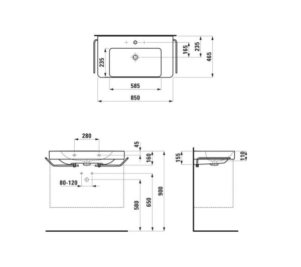Laufen Pro X Waschtisch 85x46,5cm