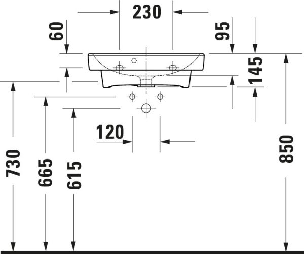 Duravit Duravit No.1 Handwaschbecken rechteckig 50x40cm, mit Hahnloch, mit Überlauf, weiß 0743500000