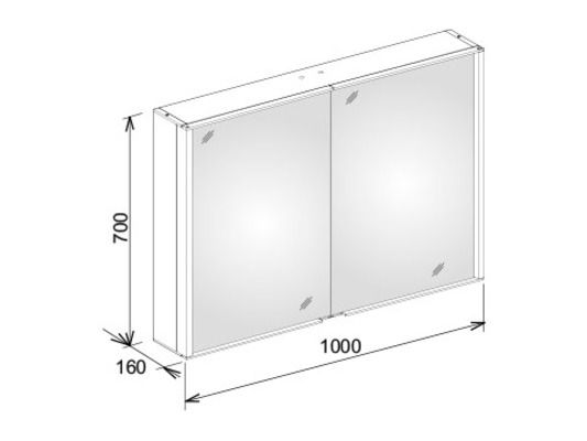 Keuco Royal Match Spiegelschrank für Wandvorbau, 100x70x16cm