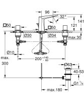 Vorschau: Grohe Allure Brilliant 3-Loch-Waschtischbatterie mit Ablaufgarnitur