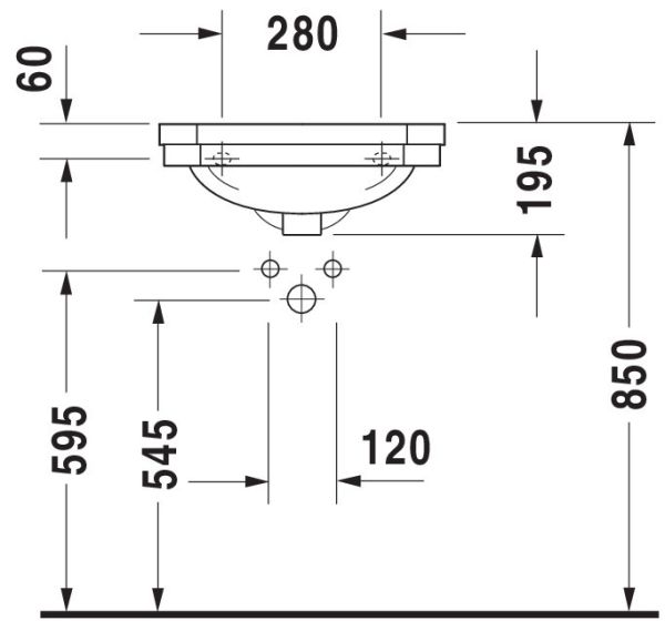 Duravit Serie 1930 Handwaschbecken oktogonal 50x36,5cm, mit Überlauf, ohne Wondergliss, weiß 0785500000