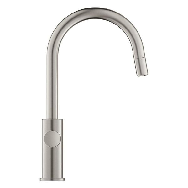 Grohe Blue 2.0 5-in-1-Armatur, C-Auslauf, ausziehbar, supersteel