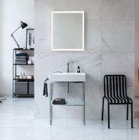 Vorschau: Duravit DuraSquare Waschtisch 50x47cm, ohne Überlauf, mit Wondergliss, mit nicht verschließbarem Ablaufventil, weiß 23535000411