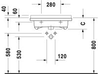 Vorschau: Duravit Starck 3 Waschtisch 70x54,5cm, mit Überlauf, ohne Wondergliss, weiß 0309700000