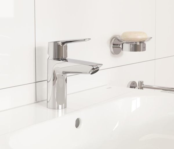 Grohe Start Quick-Fix Einhand-Waschtischbatterie S-Size mit Push-Open Ablaufgarnitur, chrom 23550002