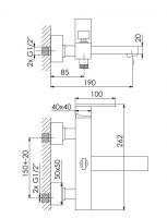 Vorschau: Steinberg Serie 160 Aufputz-Einhebelmischer 1/2" für Wanne mit Umsteller, chrom