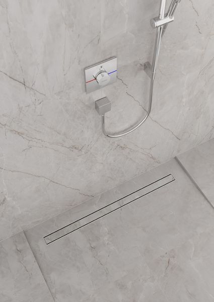 Hansgrohe RainDrain Match Fertigset Duschrinne 60cm, befliesbar, edelstahl gebürstet