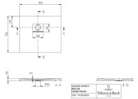 Vorschau: Villeroy&Boch Squaro Infinity Quaryl®-Duschwanne, Eckeinbau links gegen Wand, 80x70cm
