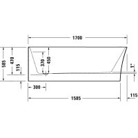 Vorschau: Duravit DuraSenja Eck-Badewanne 170x80cm, weiß, links 700580000000000