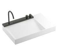 Vorschau: hansgrohe Avalegra AquaUnit Waschbecken 78x48cm mit Ablage, Armatur in brushed black chrome 22473340