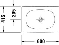 Vorschau: Duravit Viu Aufsatzbecken 60x41,5cm rechteckig, ohne Überlauf, ohne Hahnloch, WonderGliss, weiß 23586000001
