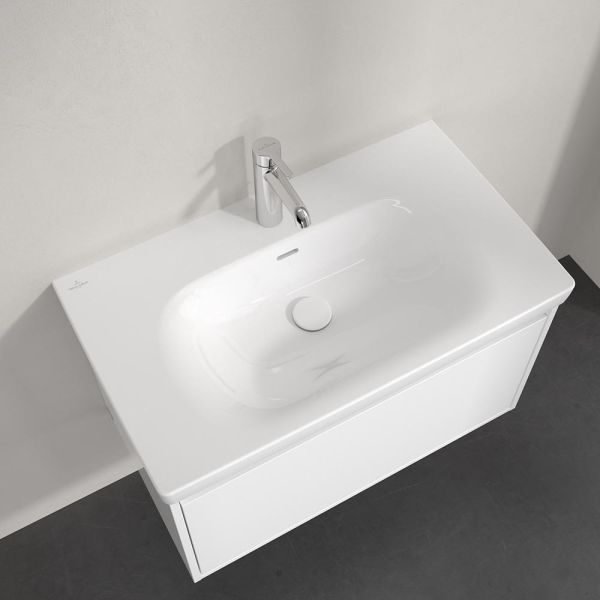 Villeroy&Boch Skyla Waschtisch 80x46cm mit Hahnloch und Überlauf, weiß 5A518001