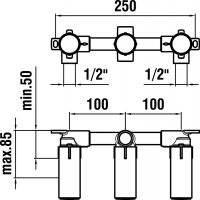 Vorschau: Laufen Rohbaukörper für 2-Griff UP-Waschtischmischer H312336_1