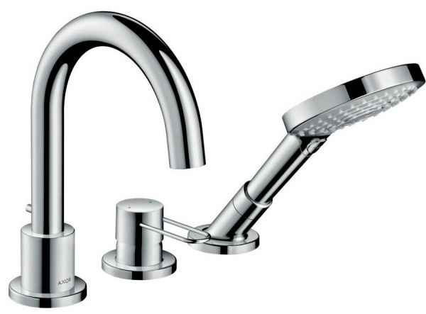 Axor Uno 3-Loch Einhebel-Wannenrandmischer, Bügelgriff, Handbrause, chrom 38436000