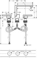 Vorschau: Axor Edge 3-Loch Waschtischarmatur 130 mit Push-Open Ablaufgarnitur - Diamantschliff