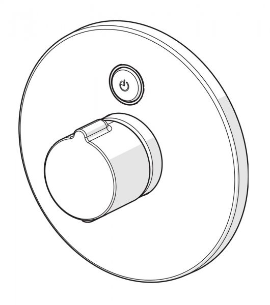 Hansa Hansaelectra Fertigmontageset Brause-Thermostat-Batterie, Batteriebetrieb, rund, chrom