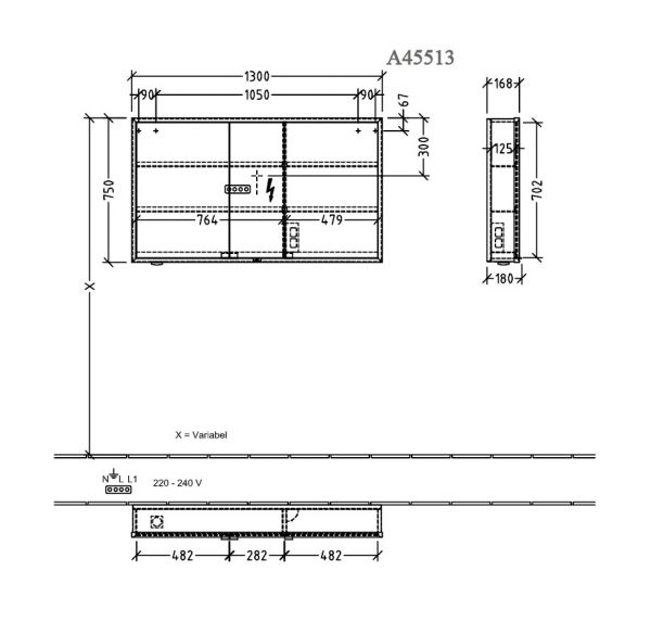 Villeroy&Boch My View Now LED-Aufputz-Spiegelschrank 130x75cm