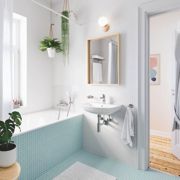 Grohe BauEdge Einhand-Waschtischbatterie S-Size mit Ablaufgarnitur, chrom