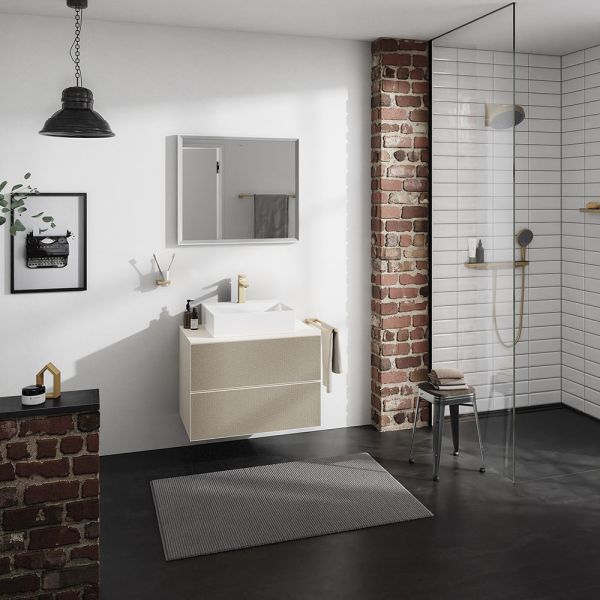 Hansgrohe Xevolos E Waschtischunterschrank 78x55cm für Aufsatzwaschtisch mit Konsole, 2 Schubkästen