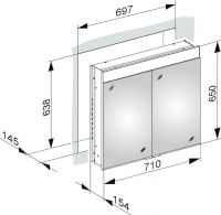 Vorschau: Keuco Edition 400 Spiegelschrank DALI-steuerbar für Wandeinbau, 71x65cm