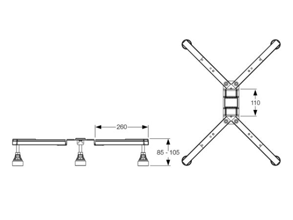 MEPA BW-SF ECO Duschwannenfuß superflach