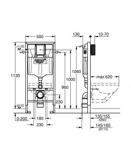 Grohe Rapid SL für Wand-WC mit Spülkasten GD 2