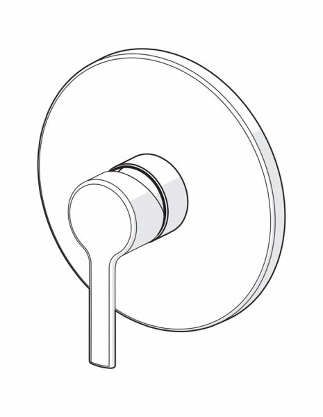 Hansa Hansaronda Fertigmontageset mit Funktionseinheit Einhand-Brause-Batterie, Rosette rund, chrom