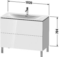 Vorschau: Duravit L-Cube Waschtischunterschrank bodenstehend 102x48cm mit 2 Schubladen für Viu 234410, techn. Zeichnung