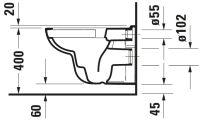 Vorschau: Duravit D-Code Wand-WC 54,5x35,5cm, eckig, rimless, weiß