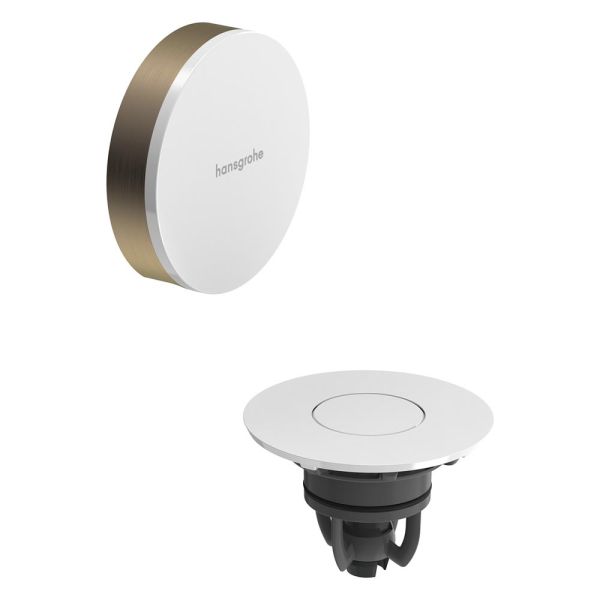 hansgrohe Flexaplus Fertigset Ablauf- und Überlaufgarnitur, brushed bronze/weiß glanz 58187140