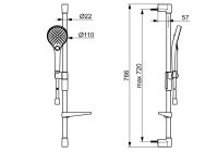 Vorschau: Hansa Hansaviva Brausegarnitur 72cm, schwarz matt