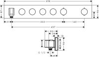 Vorschau: Axor ShowerSolutions Thermostatmodul Select 600/90 Unterputz für 4 Verbraucher