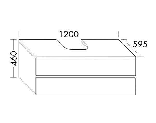 Burgbad Cube Waschtischunterschrank 120x59,5cm passend zu Grohe Cube, 2 Auszüge