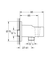 Vorschau: Grohe QuickFix Vitalio Anschlussbogen mit Wandbrausehalter, chrom