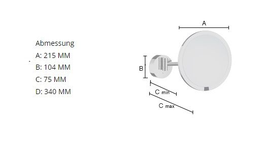 Smedbo Outline Kosmetikspiegel mit LED-Beleuchtung, PMMA, chrom FK487H_1