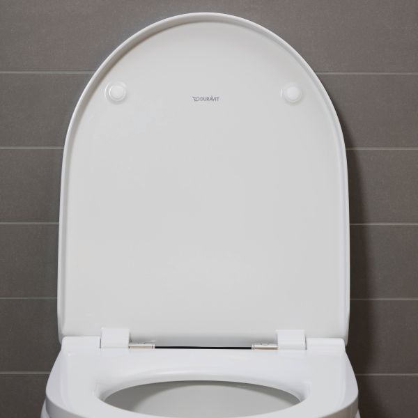 Duravit No.1 Wand-WC Set inkl. WC-Sitz mit Absenkautomatik, 54x37,3cm, oval, rimless, weiß